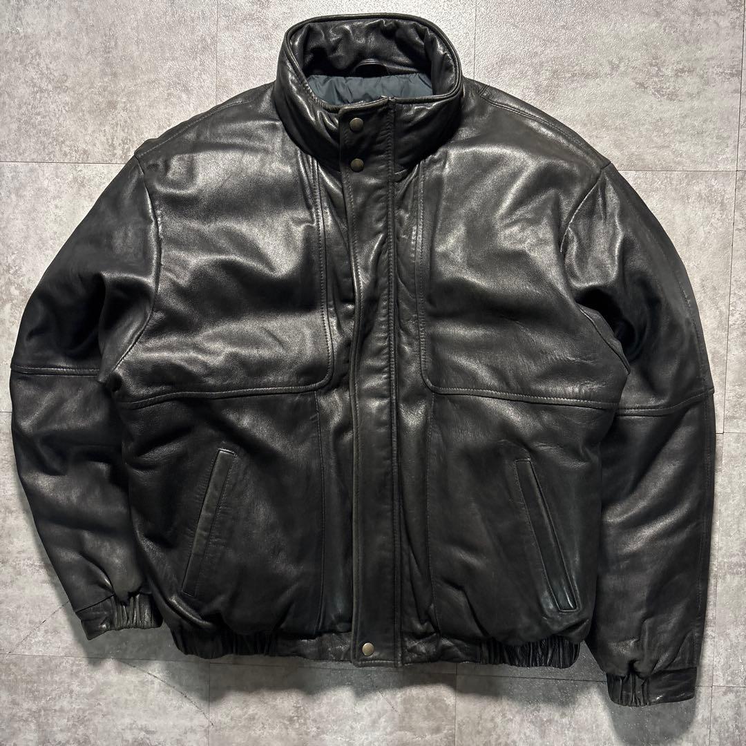 Special 80s Eddie Bauer レザーダウンジャケット　短丈　黒