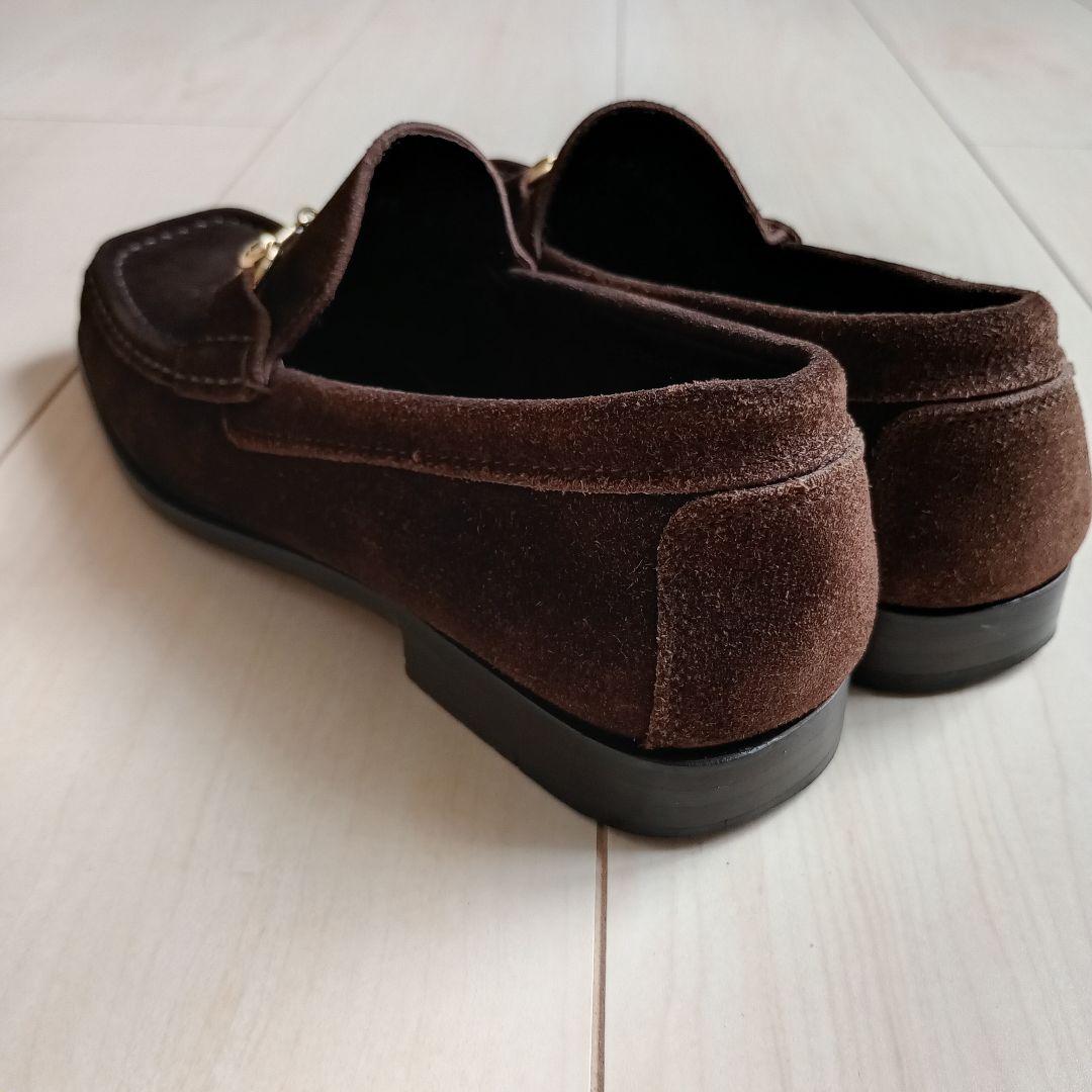GUCCI　ホースビット　ローファー　スエード　ローカット　ブラウン　23cm
