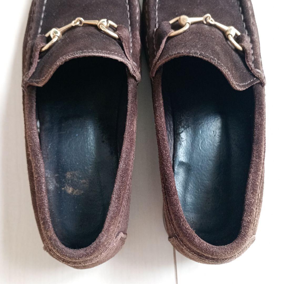 GUCCI　ホースビット　ローファー　スエード　ローカット　ブラウン　23cm
