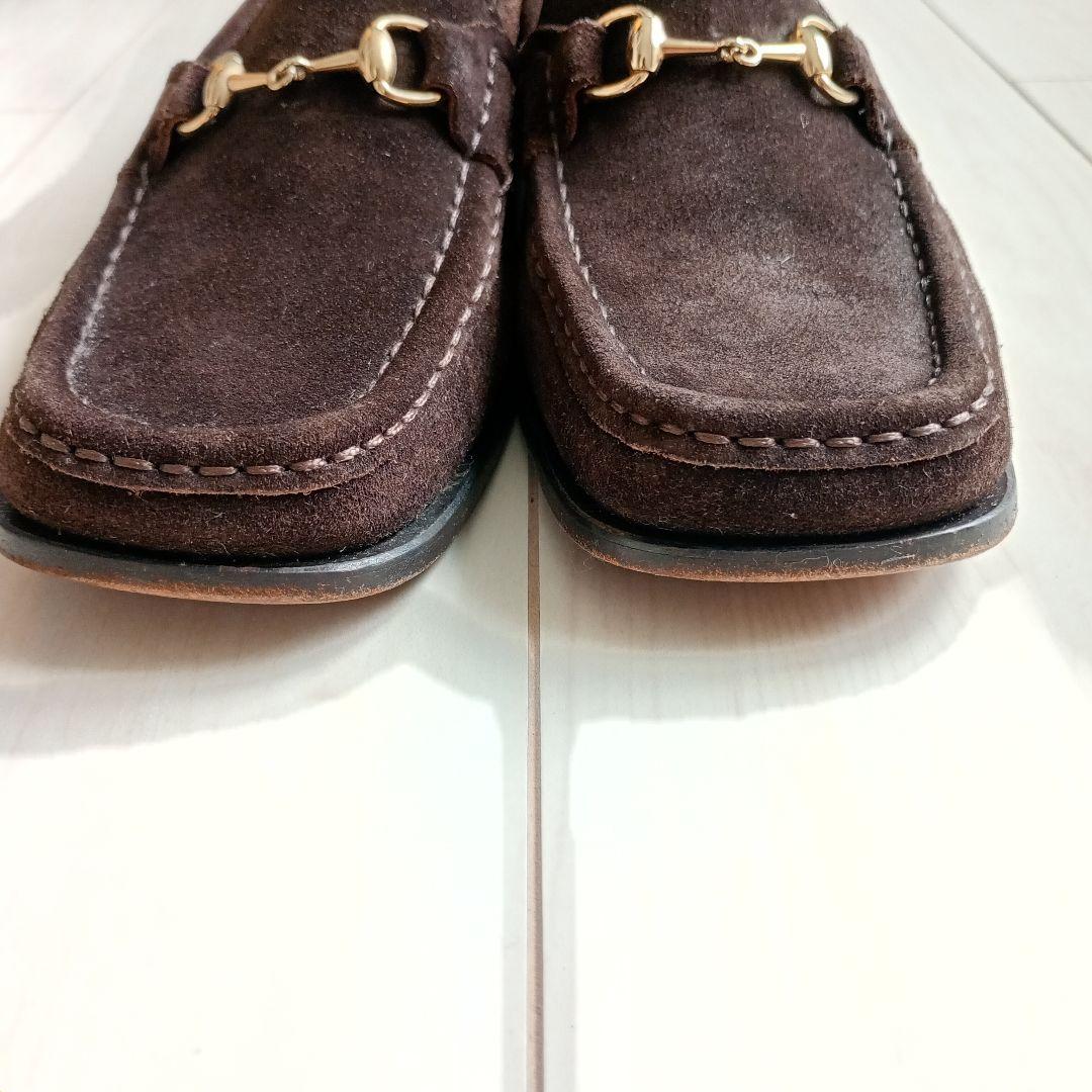 GUCCI　ホースビット　ローファー　スエード　ローカット　ブラウン　23cm