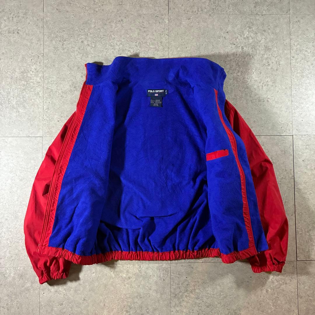 90sPOLO SPORTラルフローレンウォームアップジャケット赤青短丈ポロスポ