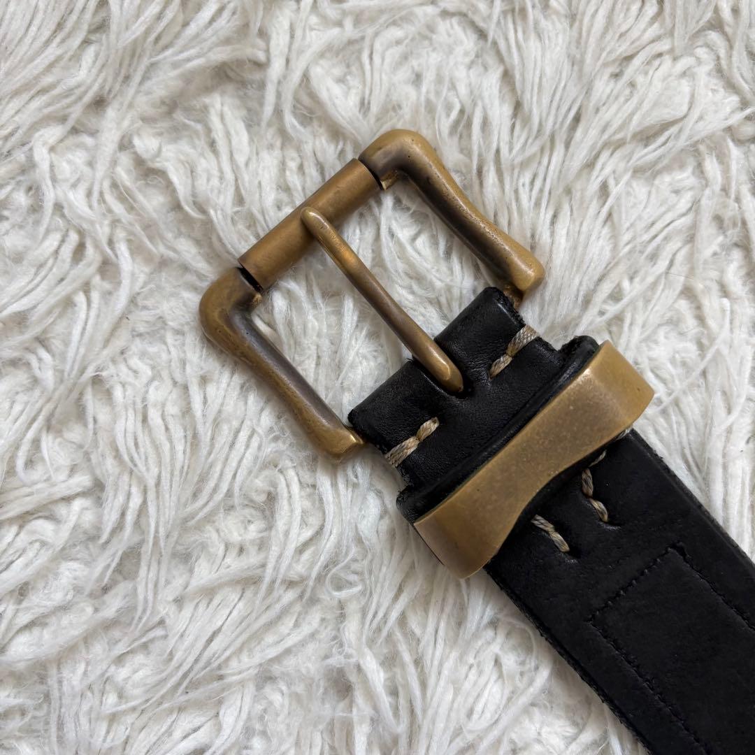 ヴィンテージ ワークス　Leather belt 5Hole DH5709 黒金
