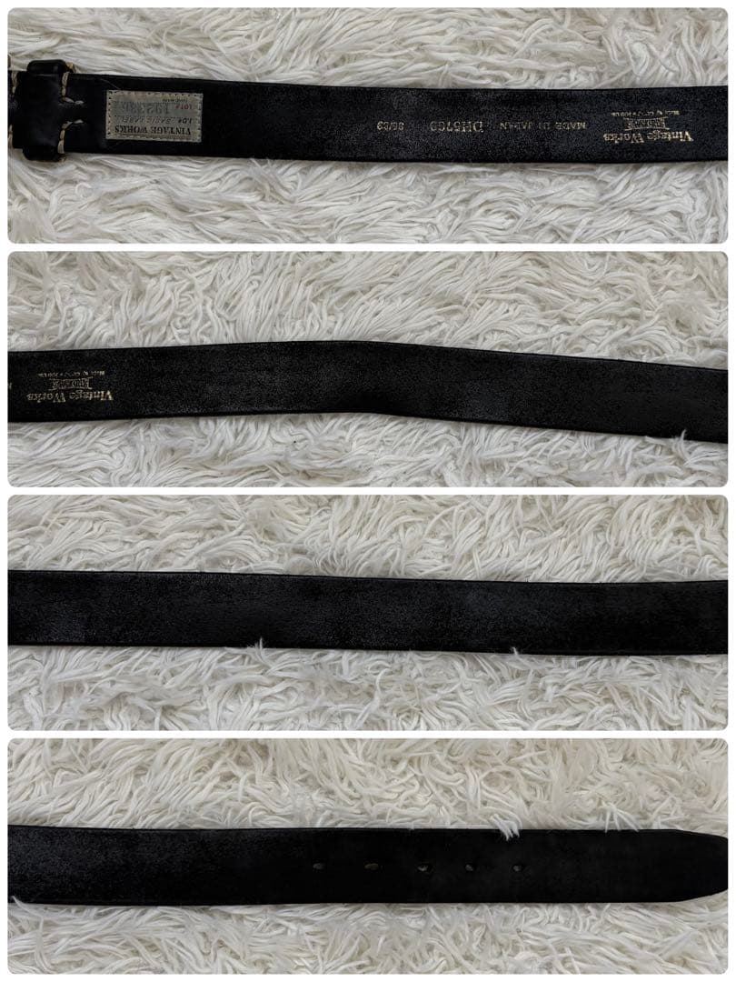 ヴィンテージ ワークス　Leather belt 5Hole DH5709 黒金