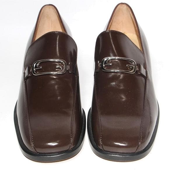 H*o様 GUCCI ローファー GGロゴ ダークブラウン 本革 35 C 未使