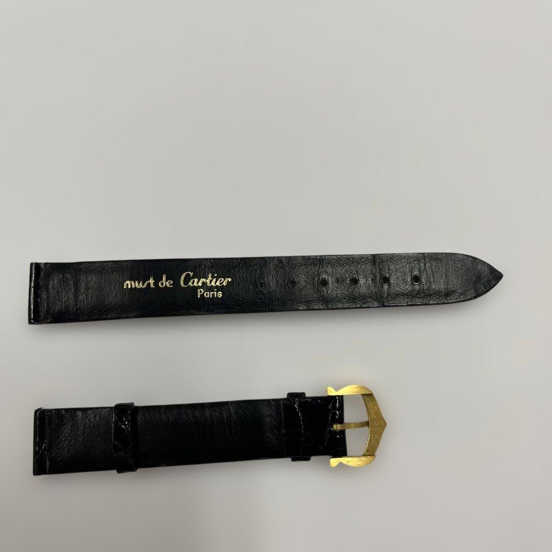 Cartier ブラッククロコレザーベルト 約16cm