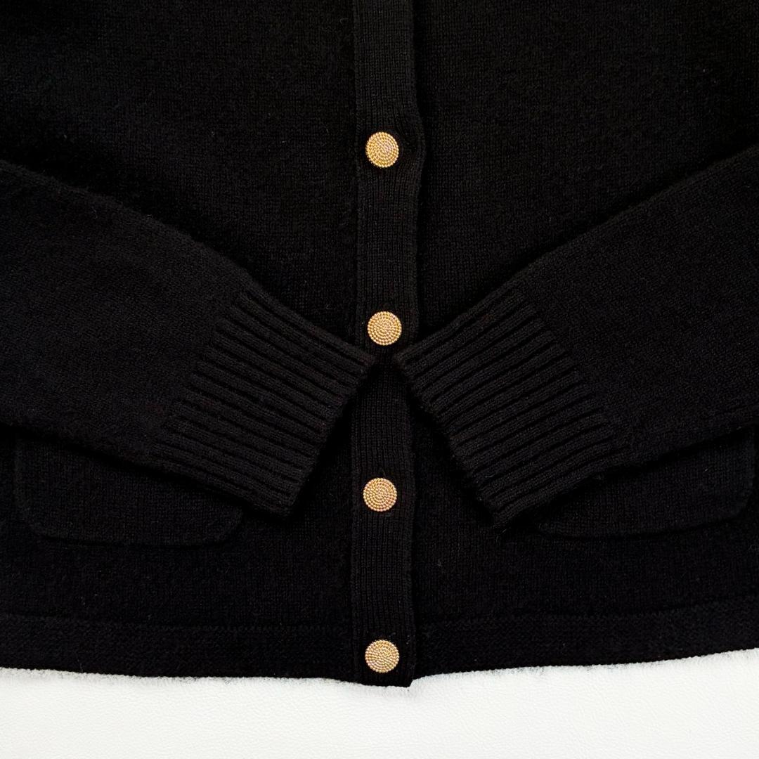 美品 ダーマコレクション カシミヤ 100% 金釦 カーディガン