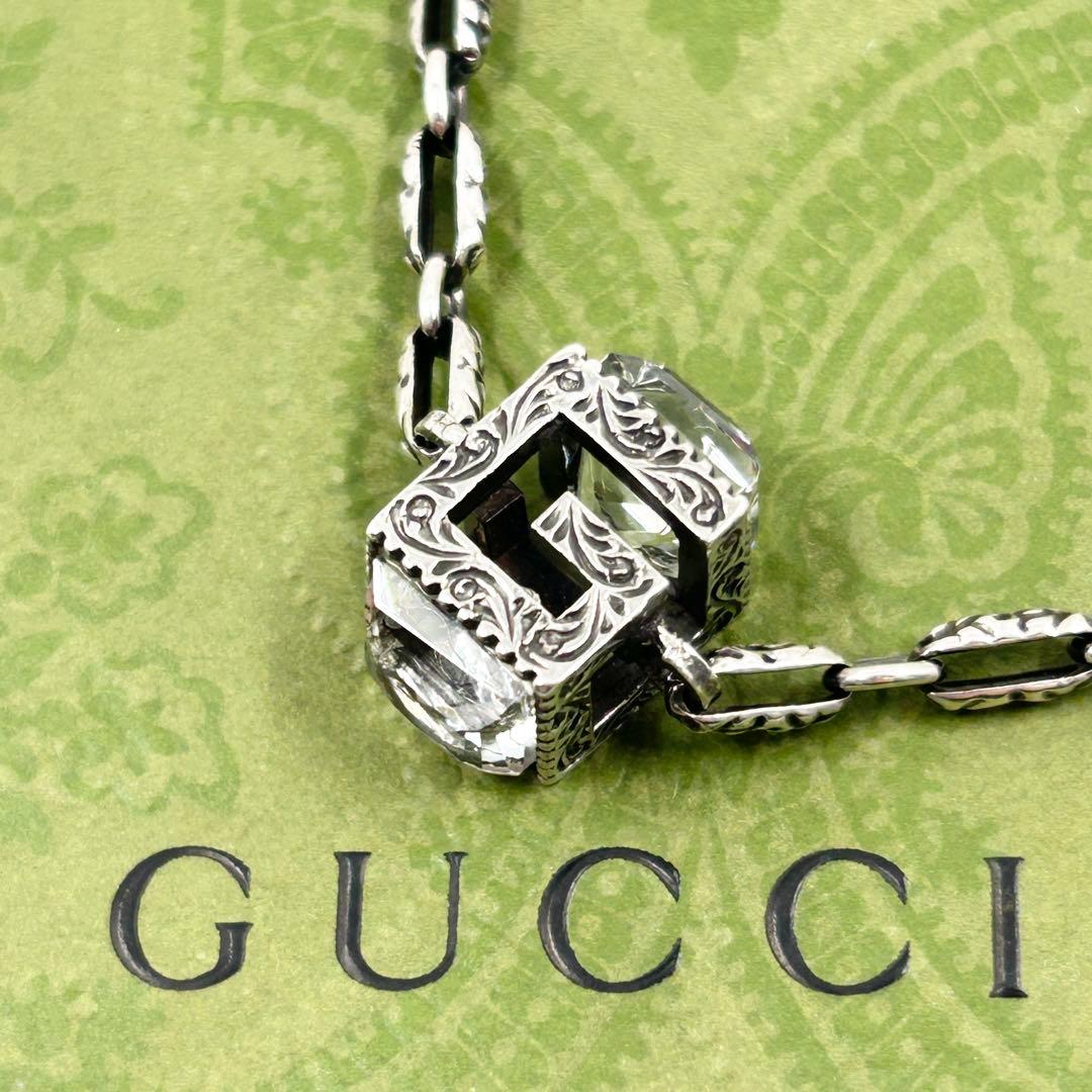 未使用級✨　グッチ　ブレスレット　アラベスク　スクエアG キューブ　シルバー