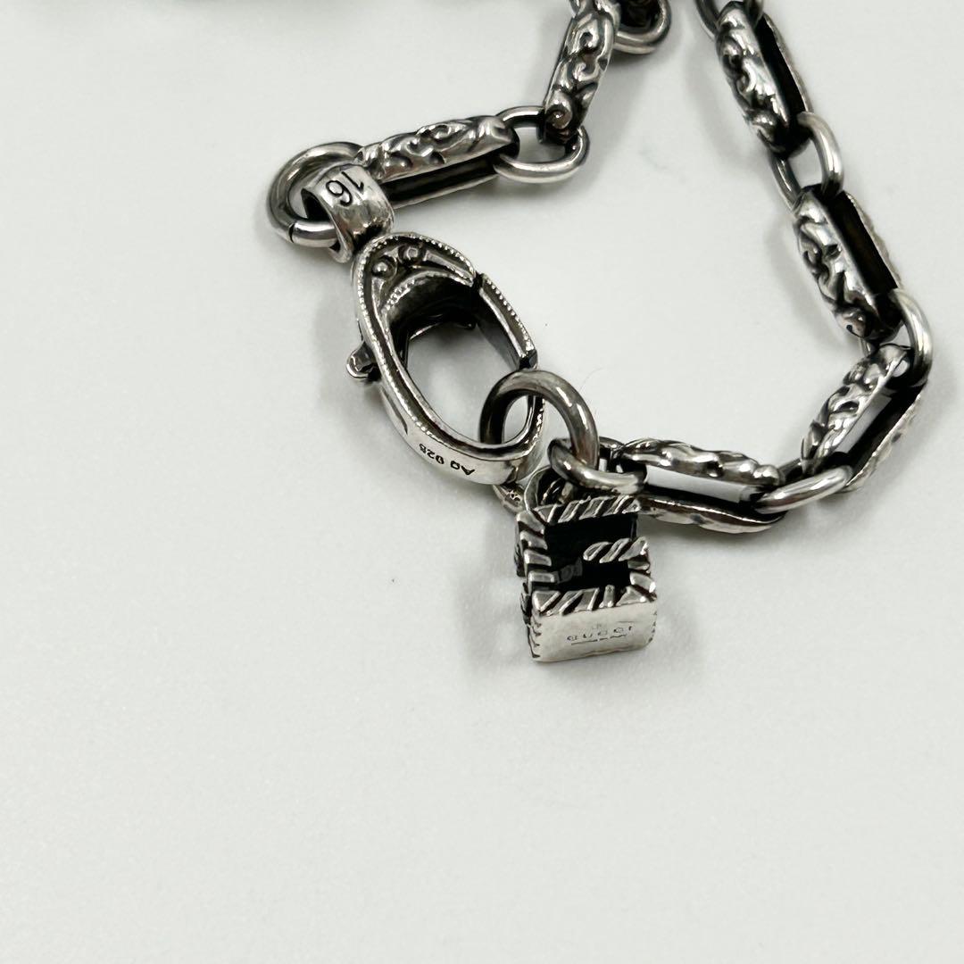 未使用級✨　グッチ　ブレスレット　アラベスク　スクエアG キューブ　シルバー