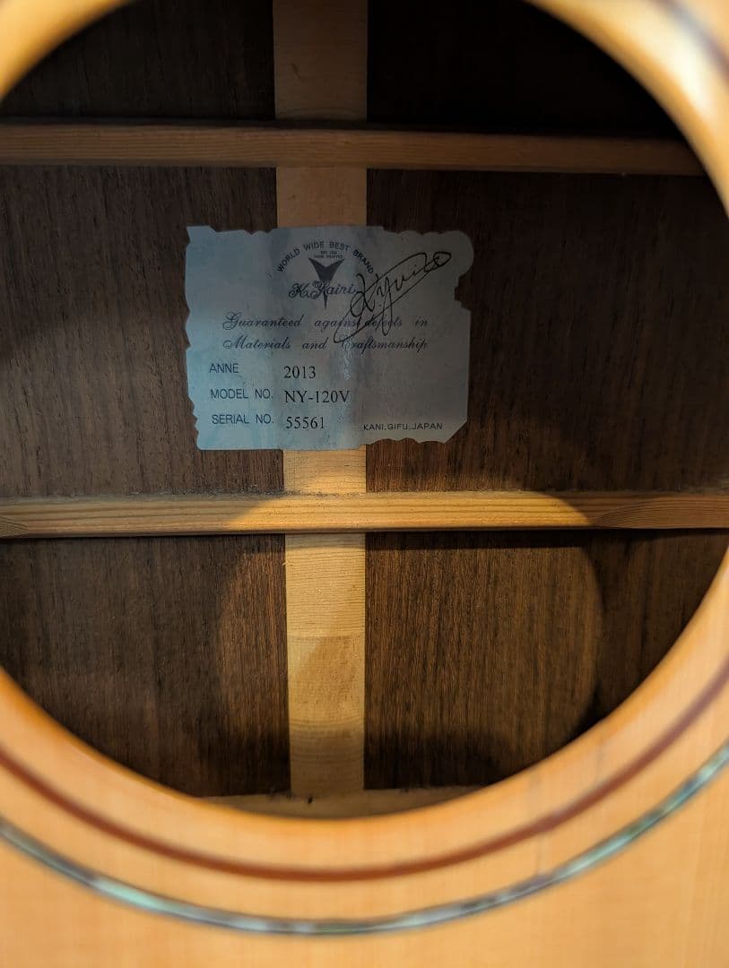 K.yairi　NY-120V　2012製　12F オール単板　ローズウッド