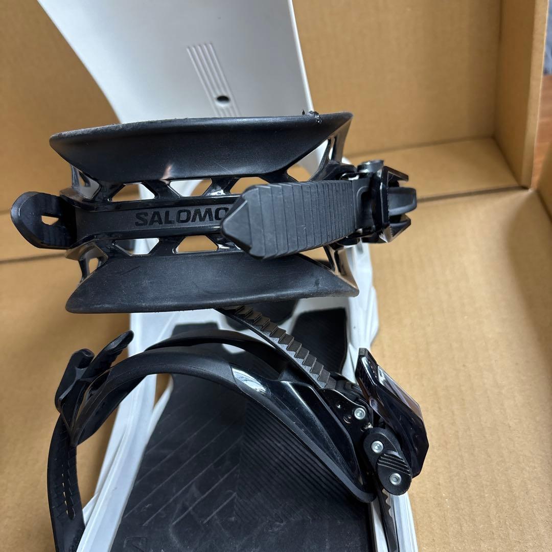 水島新一 SALOMON スノーボードビンディング ホワイト/ブラック　M