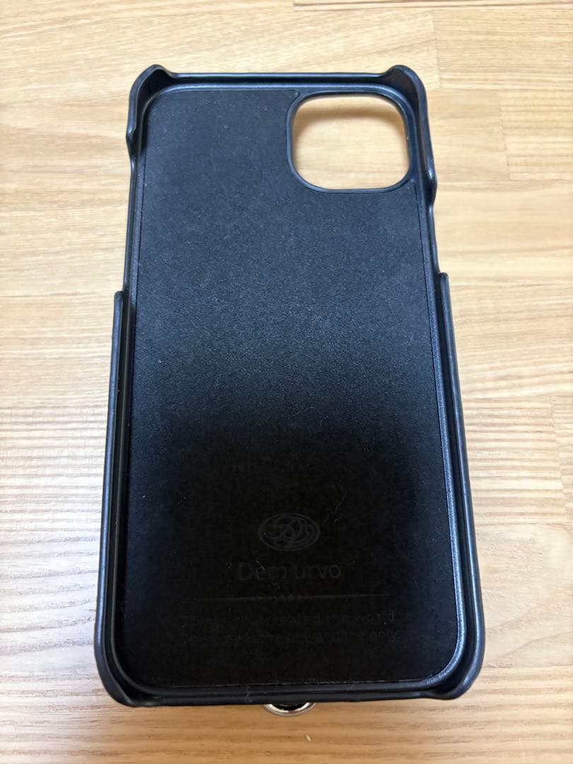 DEMIU iPhone14plusブラック レザー 手帳型ケース