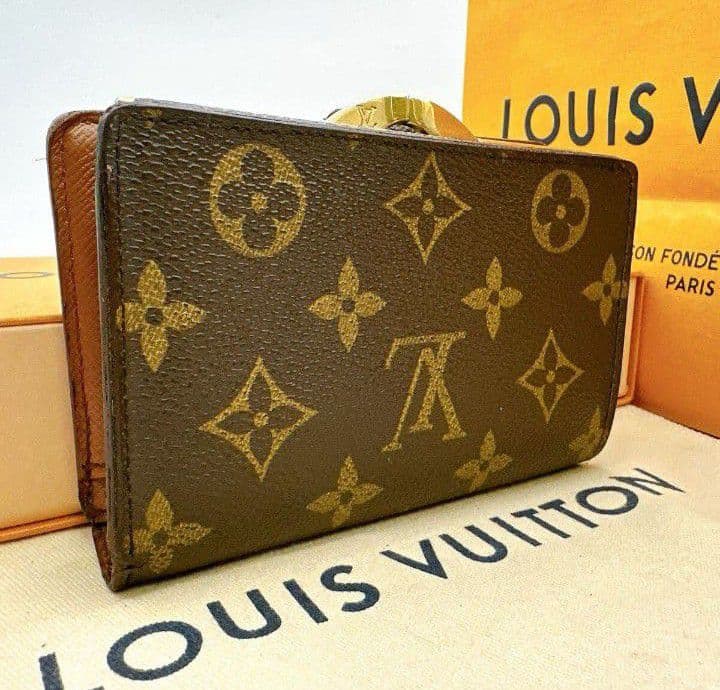 ルイヴィトンモノグラム二つ折り財布ブラウンレディースやや傷や汚れあり送料無料