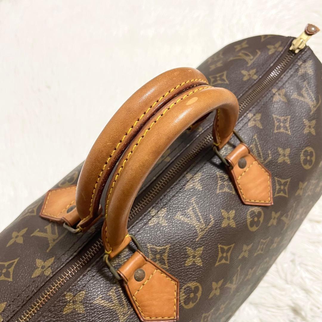 ルイヴィトン　ボストンバッグ　スピーディ40 モノグラム　ブラウン　ヌメ革　廃盤