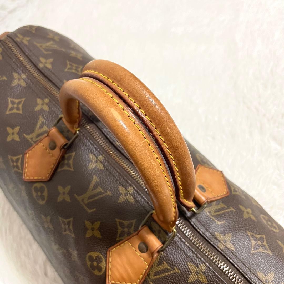 ルイヴィトン　ボストンバッグ　スピーディ40 モノグラム　ブラウン　ヌメ革　廃盤