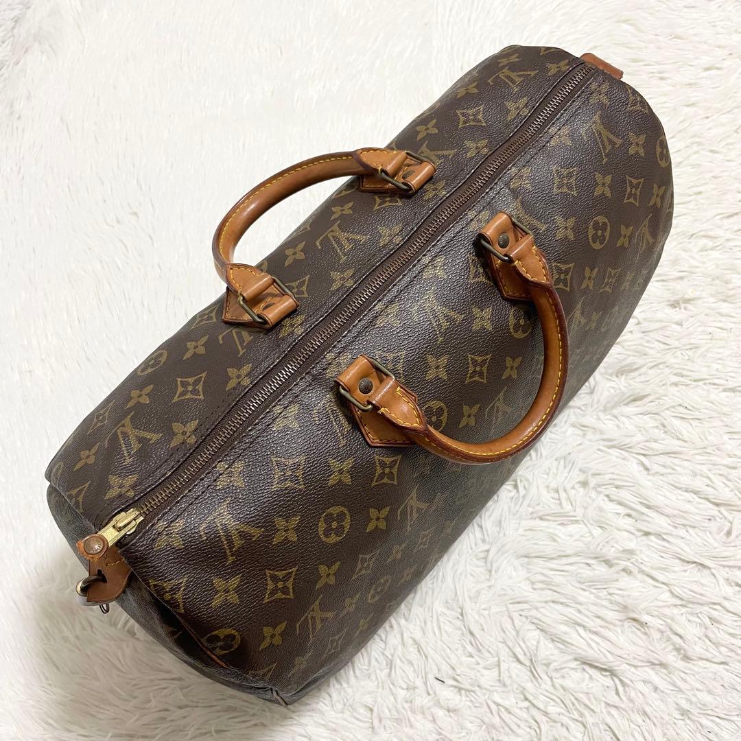 ルイヴィトン　ボストンバッグ　スピーディ40 モノグラム　ブラウン　ヌメ革　廃盤