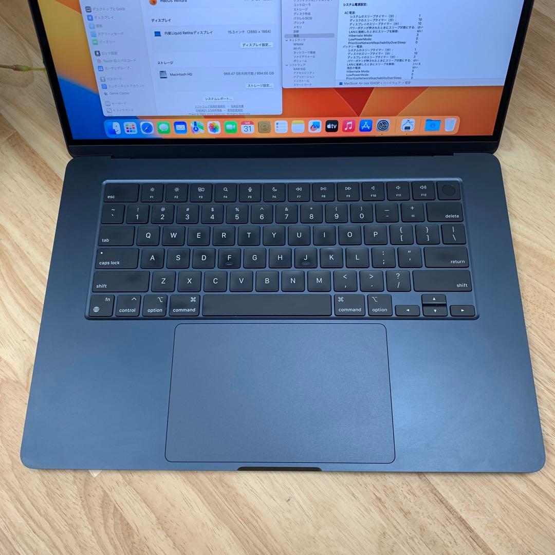 新品同様 MacBook Air 15インチ M2 1TB ミッドナイト2023