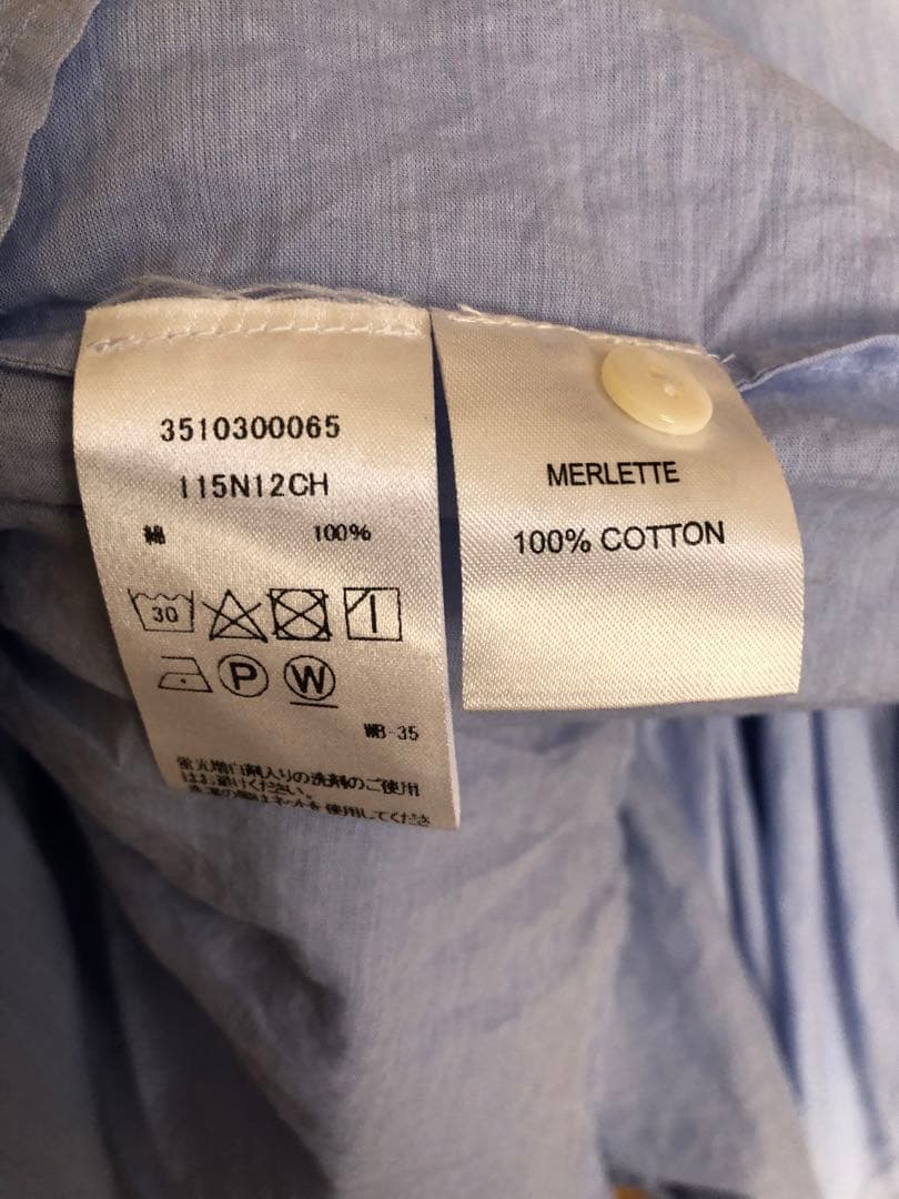 美品【Merlette】 シャンブレーシャツワンピース　XSサイズ