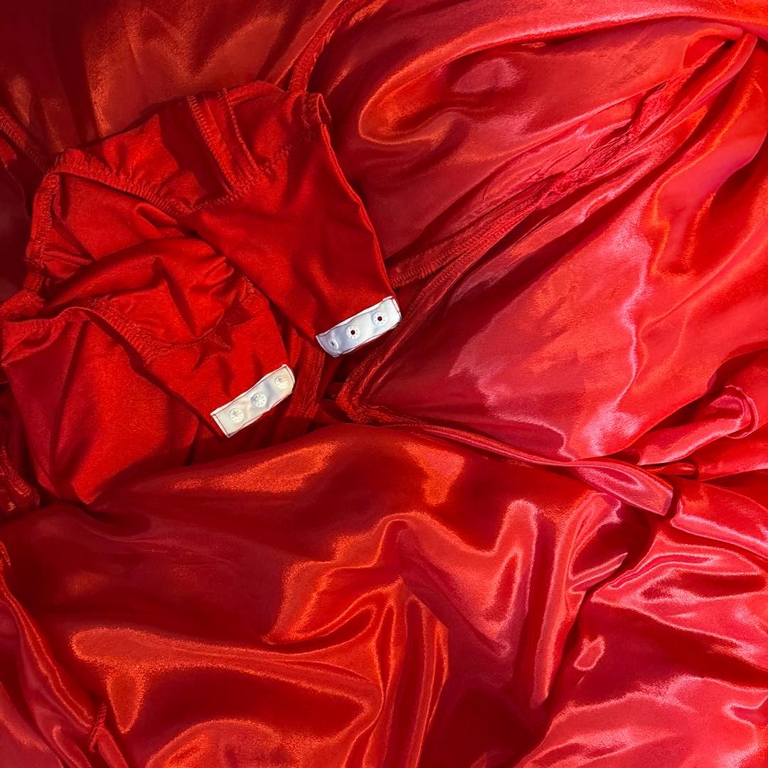 社交ダンス　赤　ドレス　パーティー　競技会　トライアル　豪華