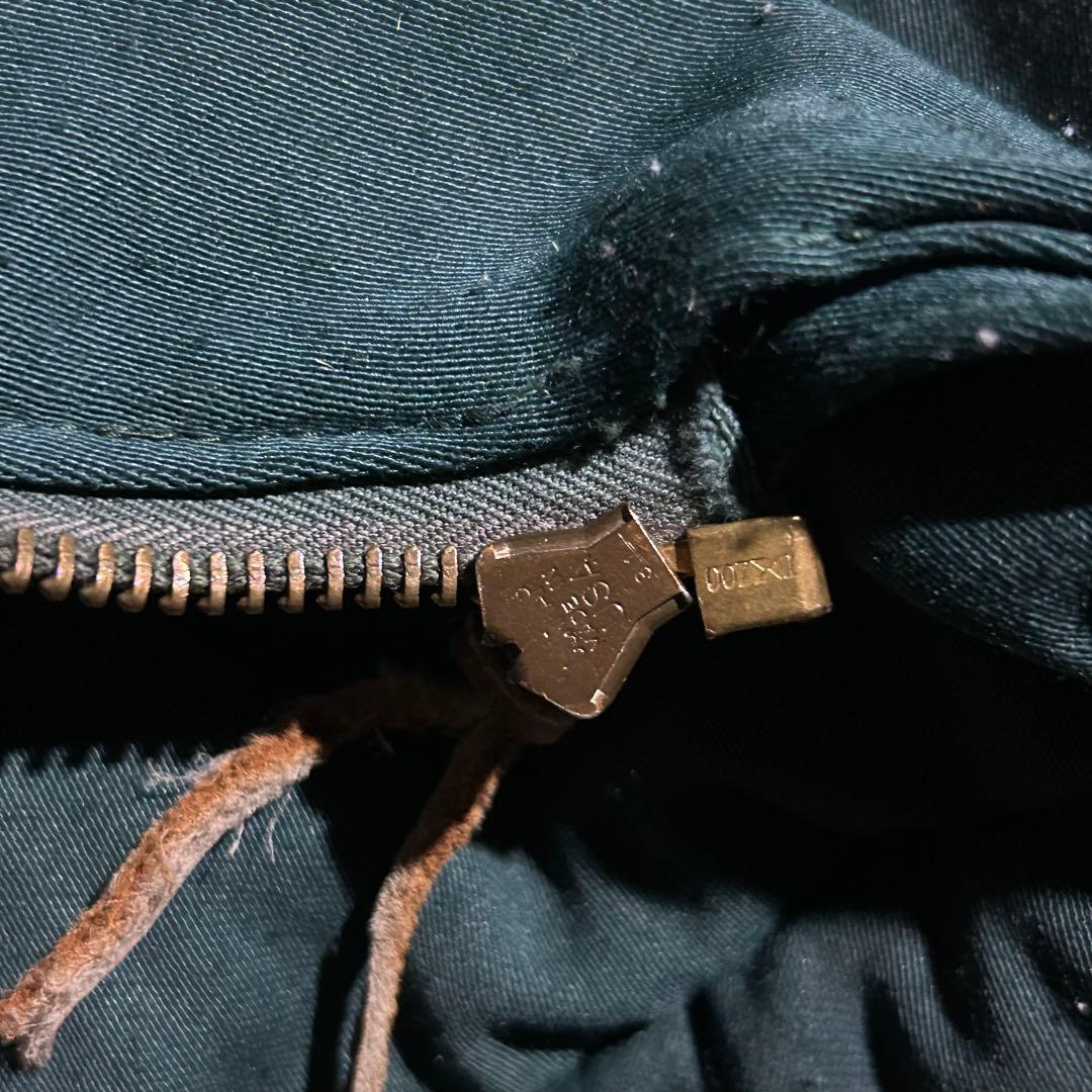 50s VINTAGE USA レーヨンギャバキルティングジップジャケット 中綿