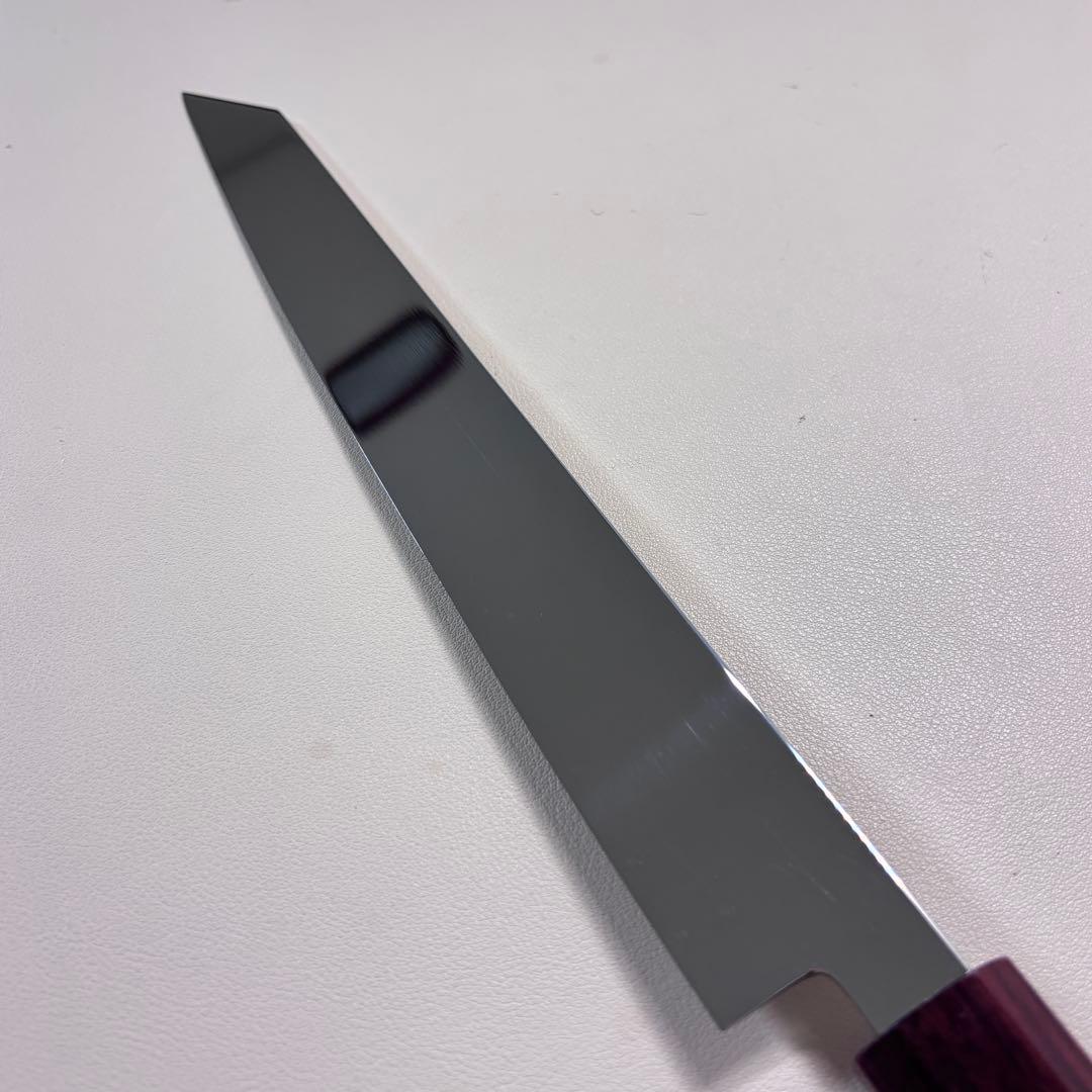 270mm 切付柳刃包丁 鏡面　紫檀八角柄 刺身包丁 「全鋼」'ᘲ