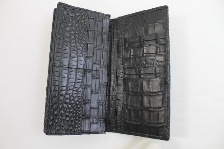【専用】クロコダイル 財布 長財布 本物 両面クロコ ブラック 小銭入れなし
