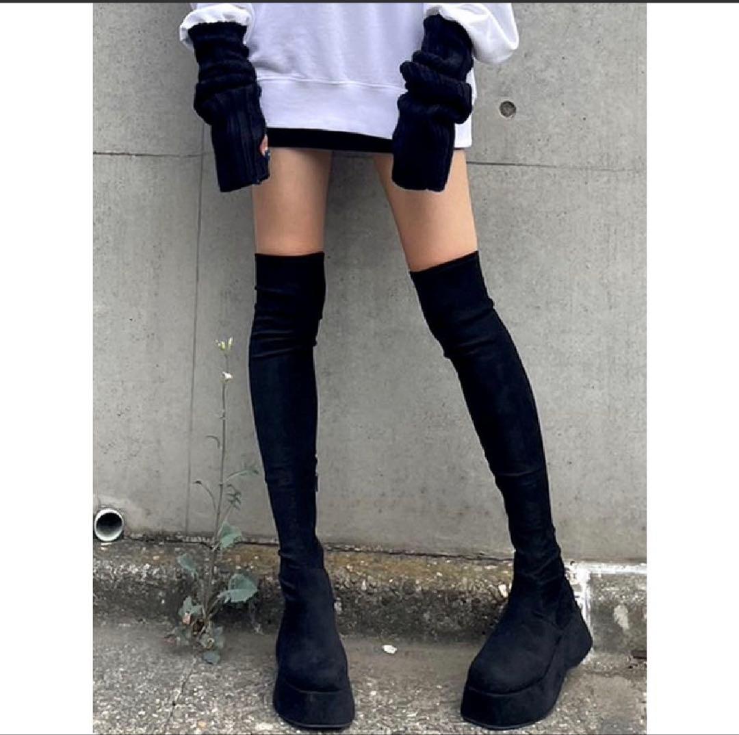 EMODA ローヒールフィットロングブーツ　Mサイズ　新品　タグあり