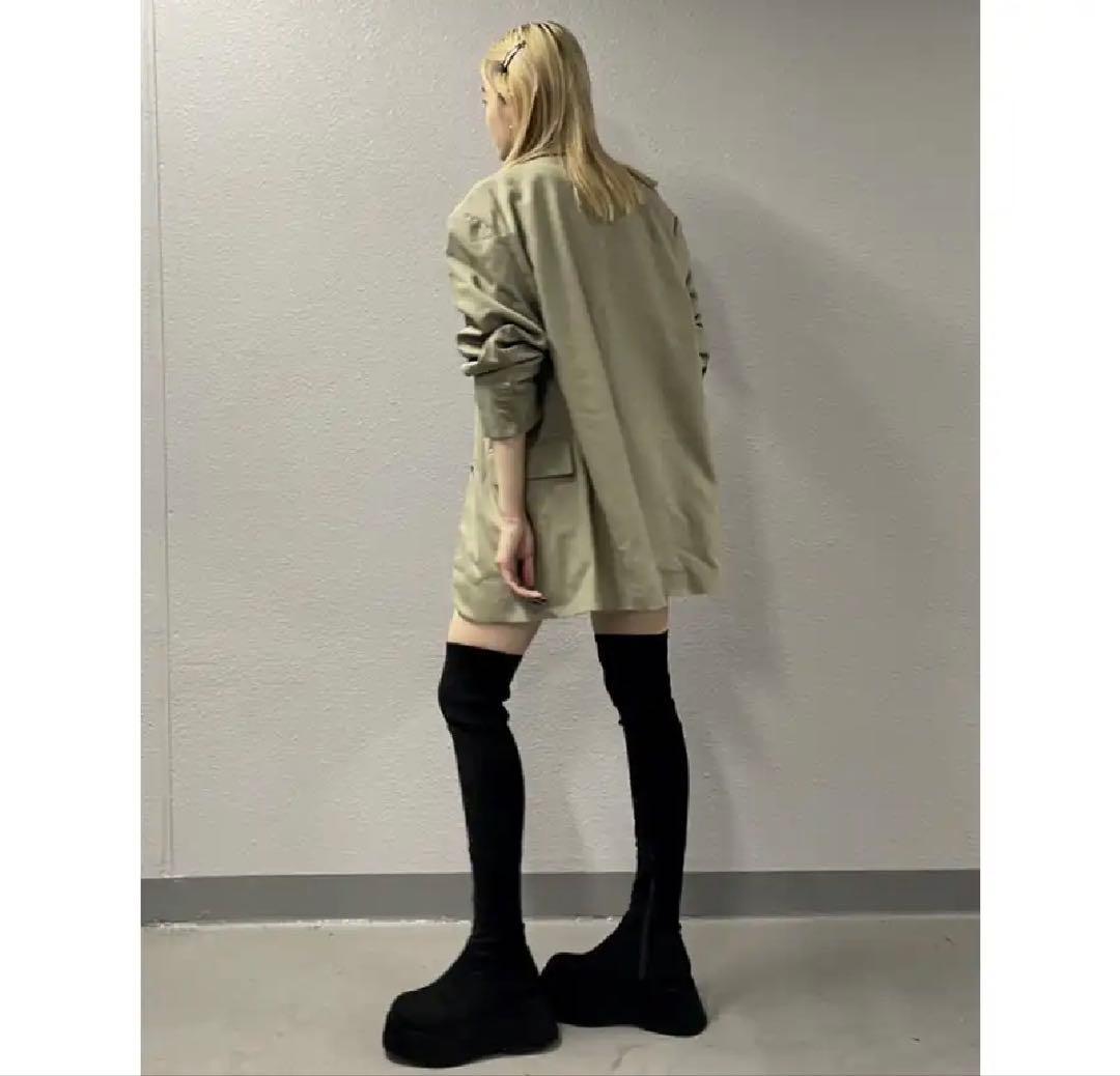 EMODA ローヒールフィットロングブーツ　Mサイズ　新品　タグあり