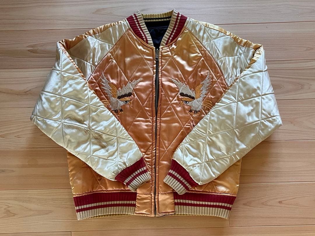 東洋エンタープライズ　シュガーケーン　日本地図刺繍 スカジャン 黒/金