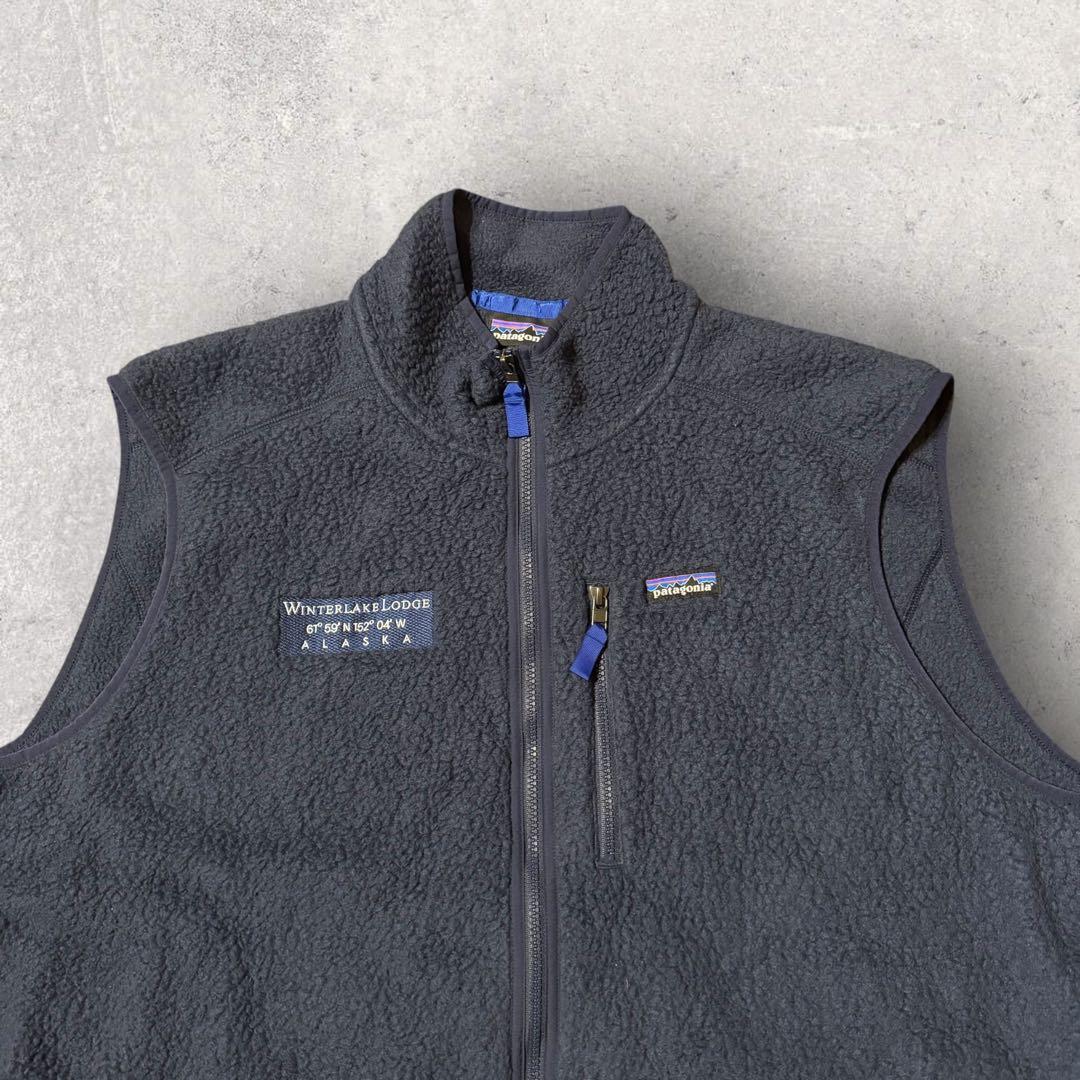 【パタゴニア】ボアフリースベスト　3XL ネイビー　ビックサイズ　21年製