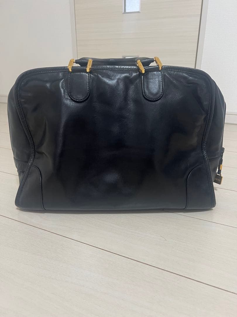黒レザー ボストンバッグ ロエベ
