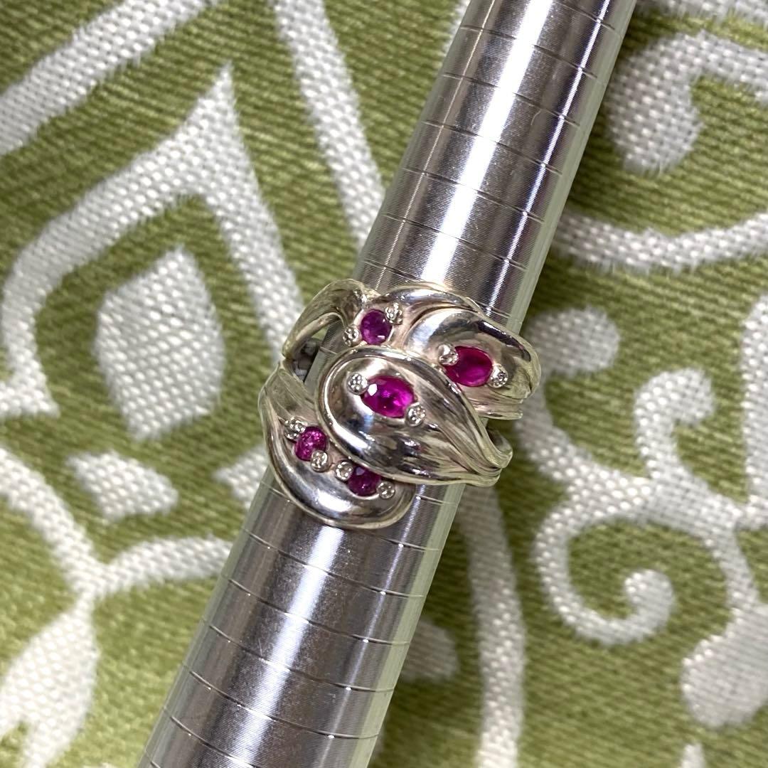 シルバールビーリング 約21号サムリングレディースメンズユニセックス　修デザイン