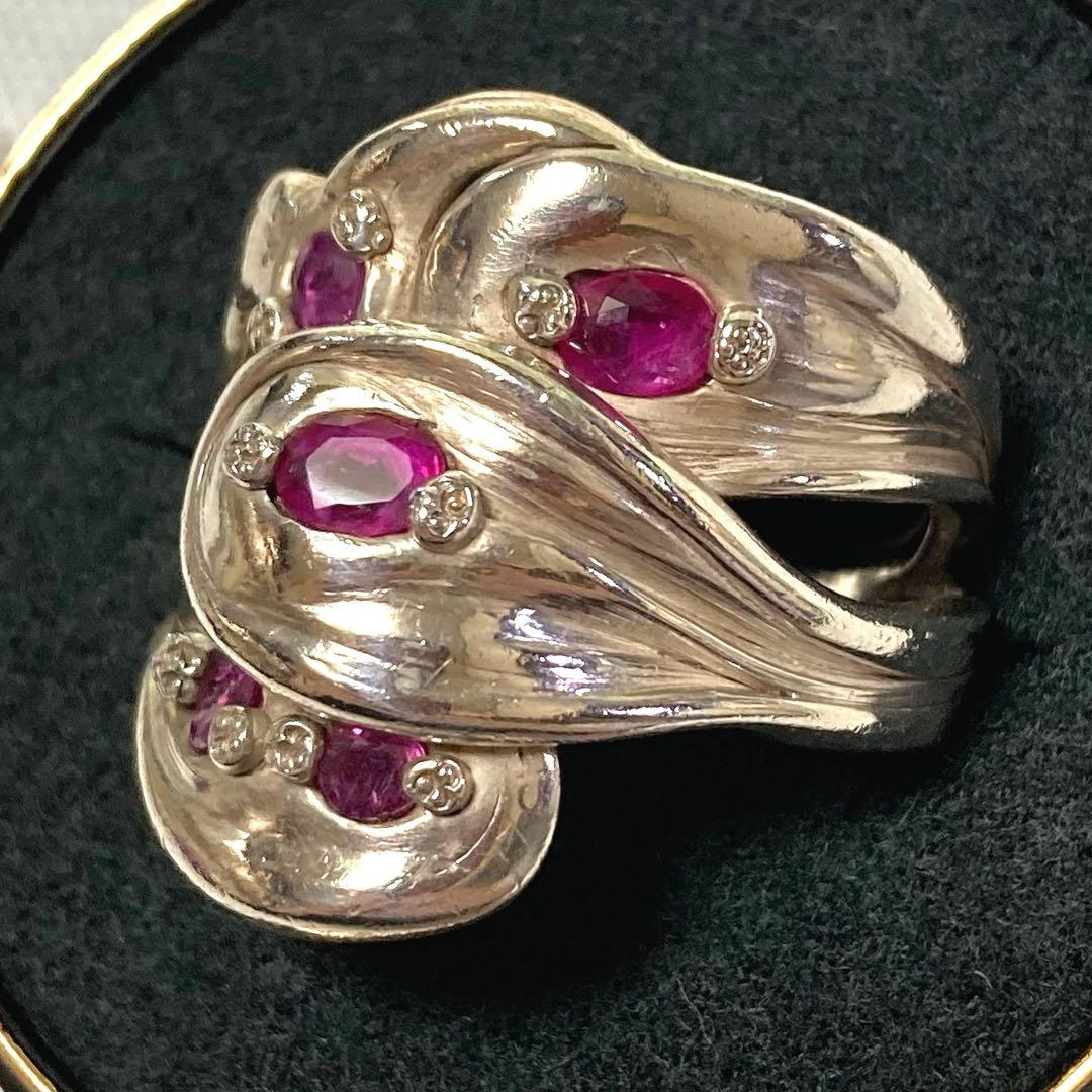 シルバールビーリング 約21号サムリングレディースメンズユニセックス　修デザイン