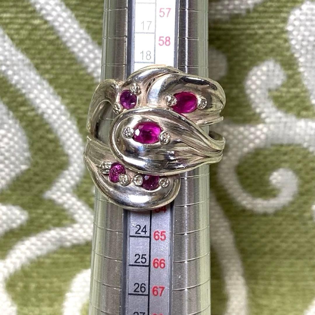 シルバールビーリング 約21号サムリングレディースメンズユニセックス　修デザイン