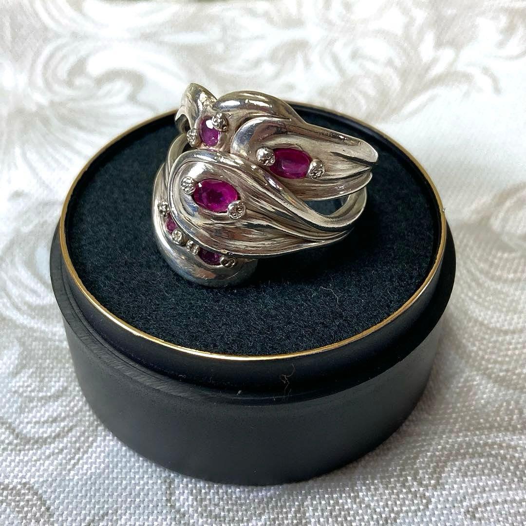 シルバールビーリング 約21号サムリングレディースメンズユニセックス　修デザイン