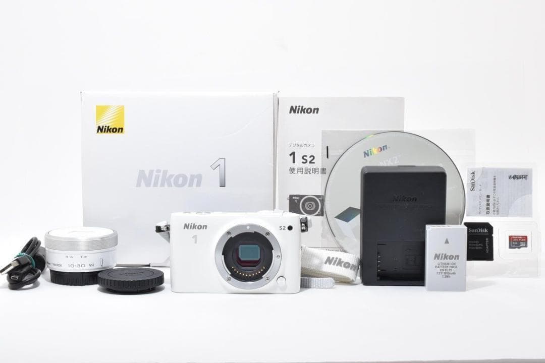 【箱付き】 Nikon ニコン 1 S2 ホワイト ミラーレス一眼カメラ