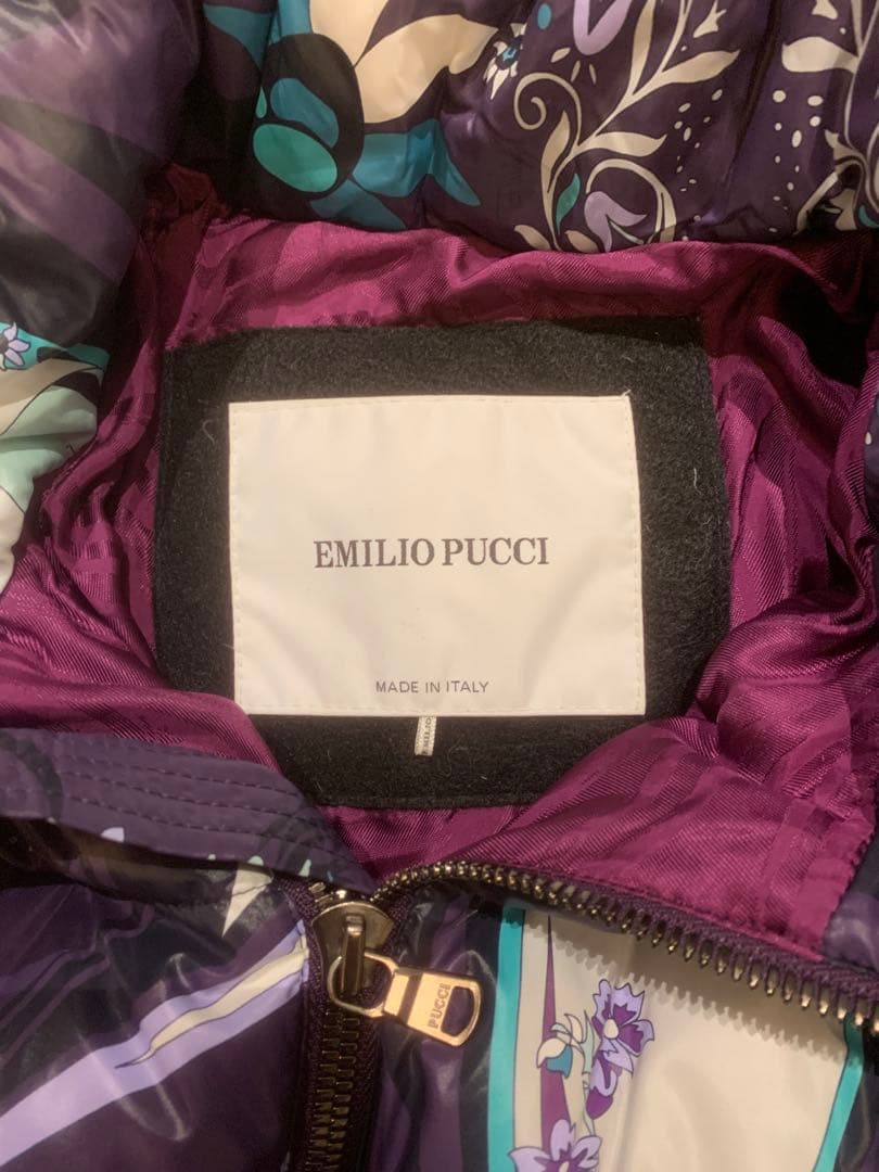 【美品】EMILIO PUCCI ファー付きダウンジャケット紫