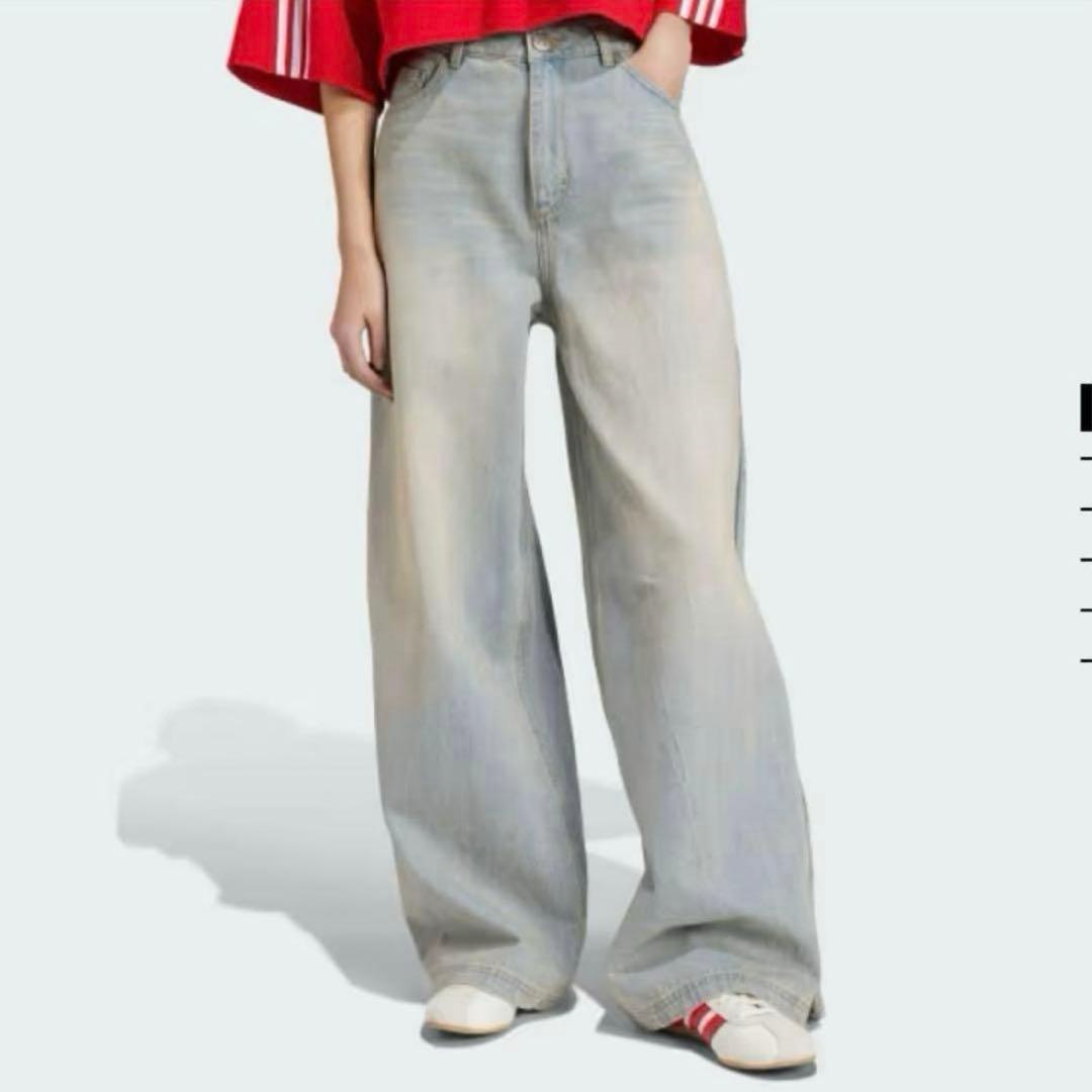 新品未使用☆adidas アディダス デニムジップパンツ 26ジーンズ