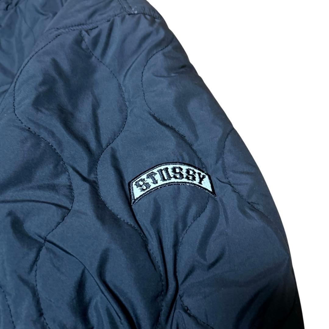 old stussy リバーシブル フリースジャケット キルティング ブラック