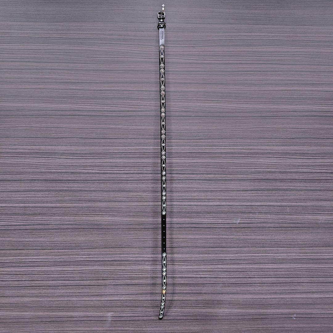 クロス銀■本革レザーフルスタッズナローベルト☆シルバーヴィンテージ