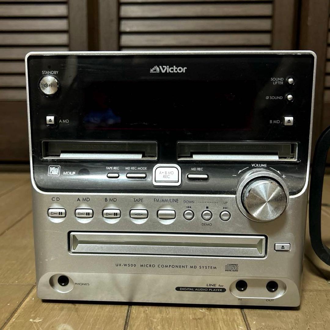 ビクター　CD MD カセットデッキ　CA-UXW500-S 音響　スピーカー