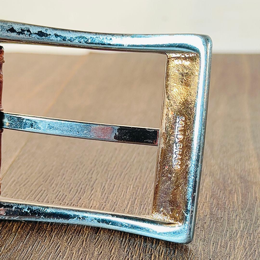 【ヴィンテージ90’s】【USA製】高級リアルクロコダイルベルト　バーガンディ艶