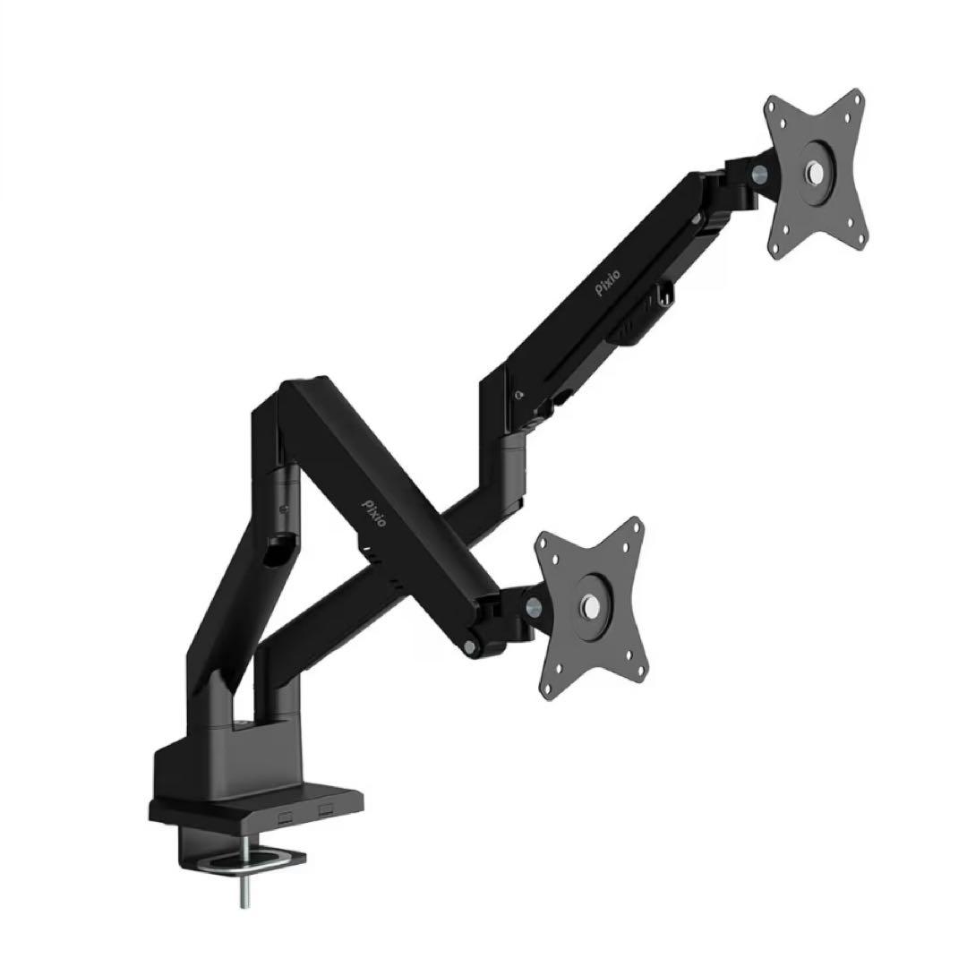 Pixio PS1D Waveモニターアーム デュアル 黒 ブラック