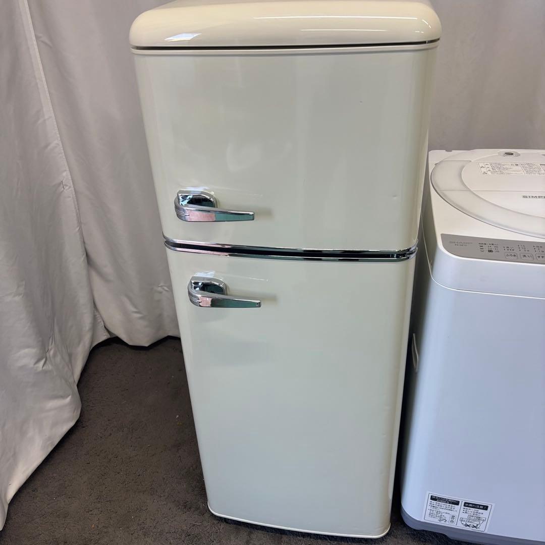 ★90　家電セット　レトロ冷蔵庫　洗濯機　7キロ　シャープ　設置無料　安い　中古