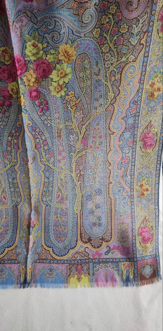 【新品未使用】エトロ　162×63 ウールシルク混合 ロングストール