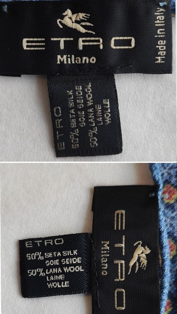 【新品未使用】エトロ　162×63 ウールシルク混合 ロングストール