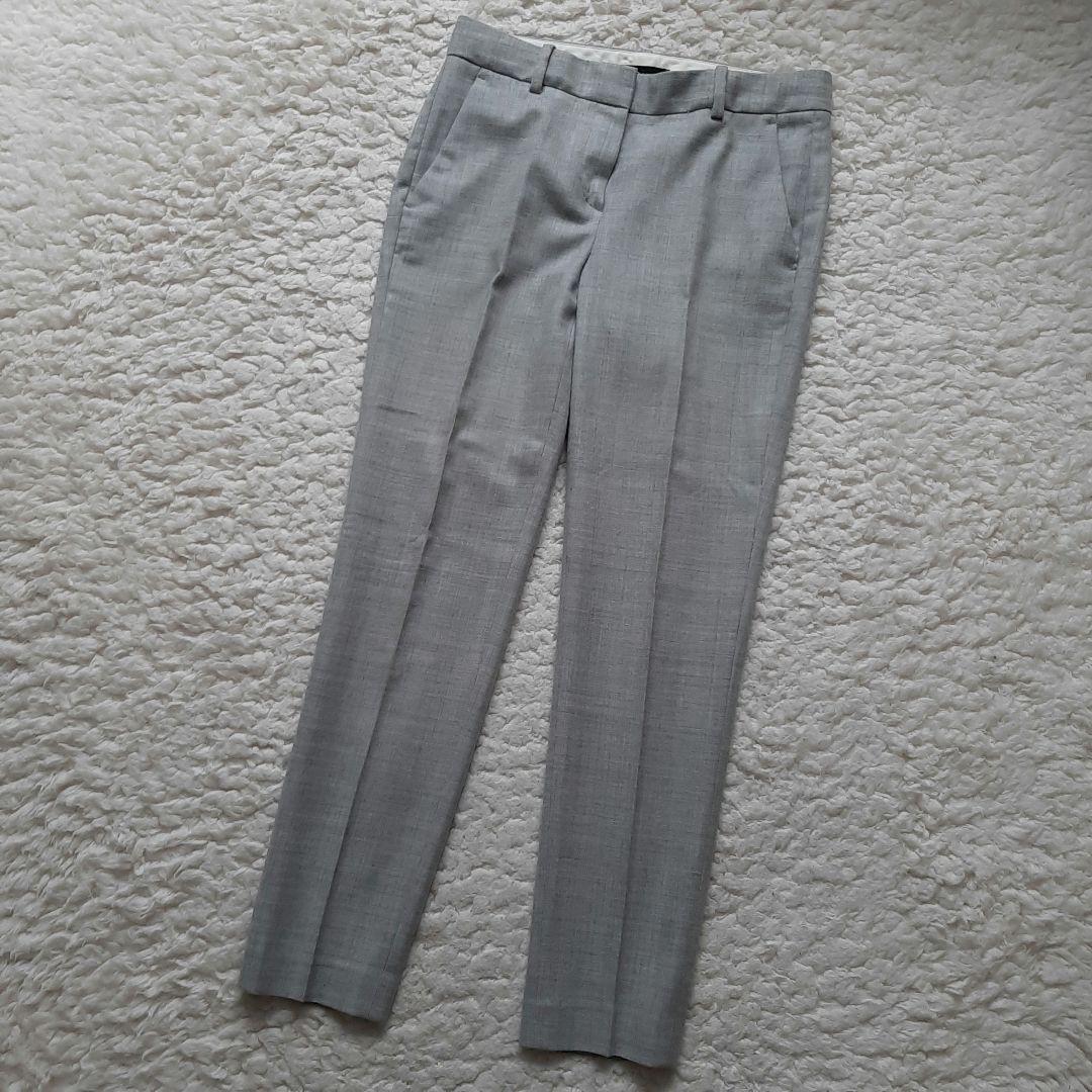 美品　Theory セオリー ノーカラー パンツスーツ グレー 0　S