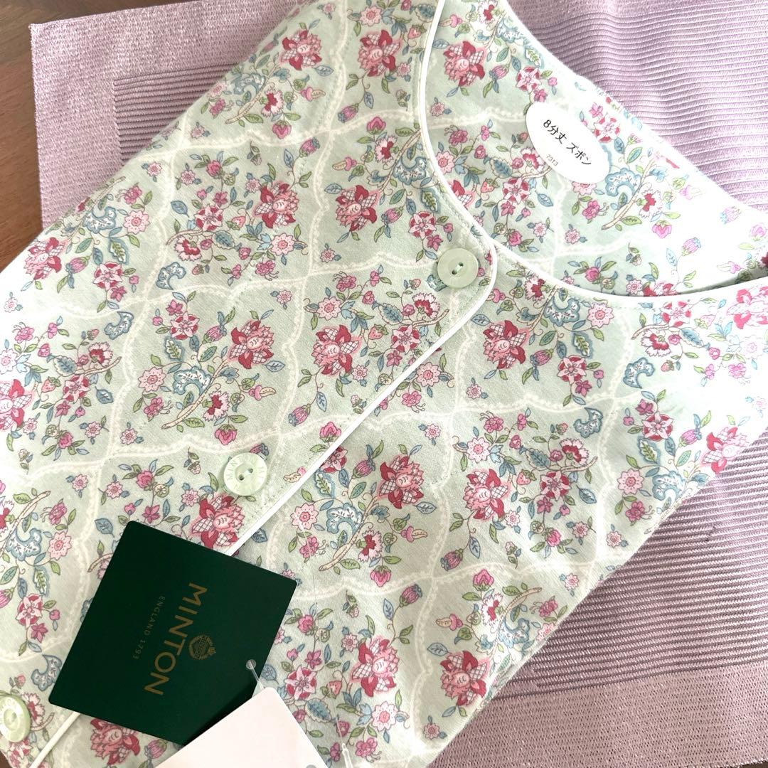 新品未使用タグ付　日本製ワコールミントン　涼しい綿ニットパジャマ七分袖Mサイズ