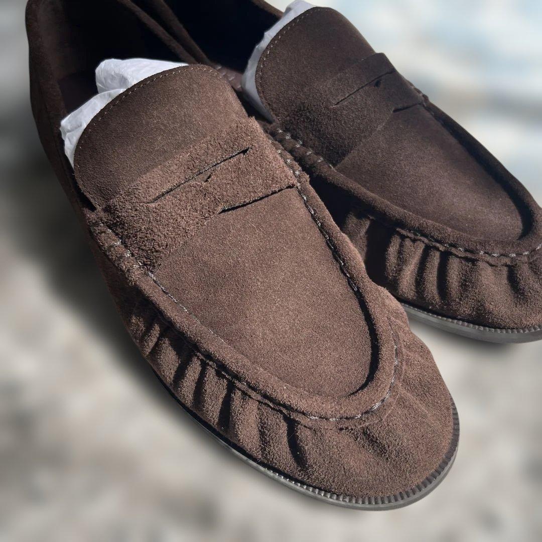 Le Talonダークブラウン スエード ローファー