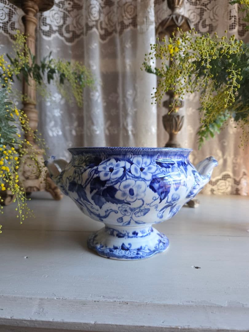 フランスアンティーク CREIL MONTEREAU FLORA スーピエール