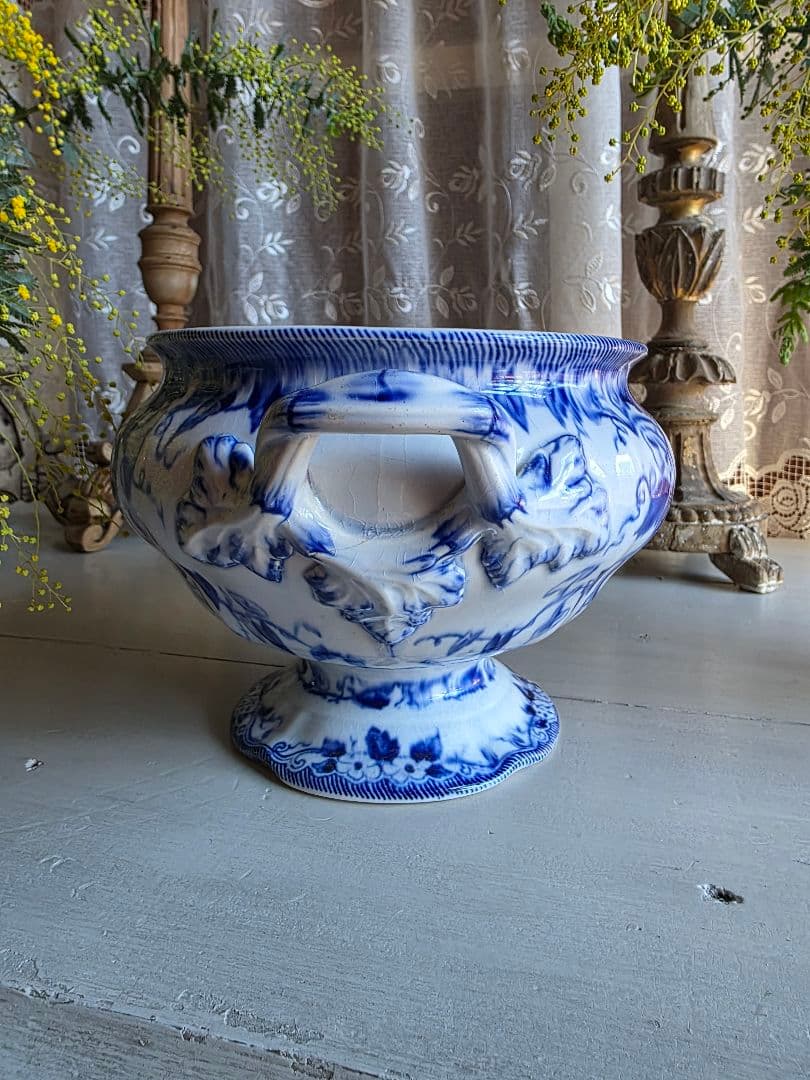 フランスアンティーク CREIL MONTEREAU FLORA スーピエール